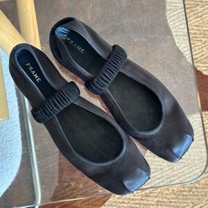Frame Odin Satin Women's Black Ballet Flats Size 38 or 7.5